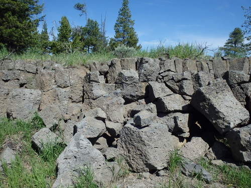 GDMBR: US-20 goes straight through volcanic rock.